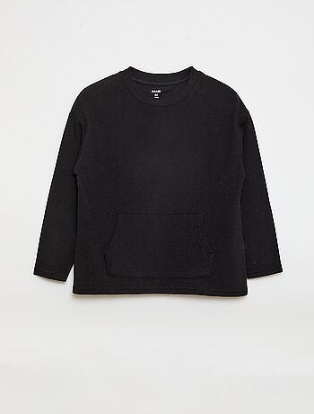 T-shirt avec poche kangourou en maille Ottoman