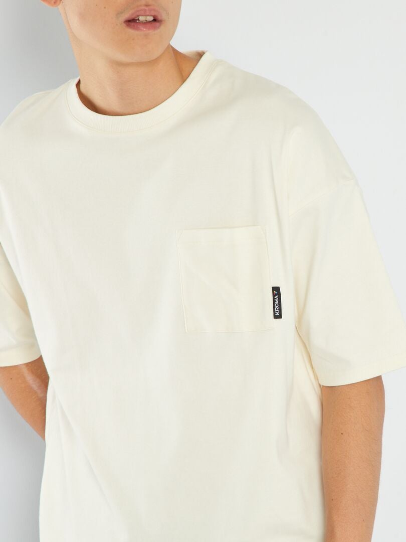 T-shirt avec poche poitrine Blanc - Kiabi