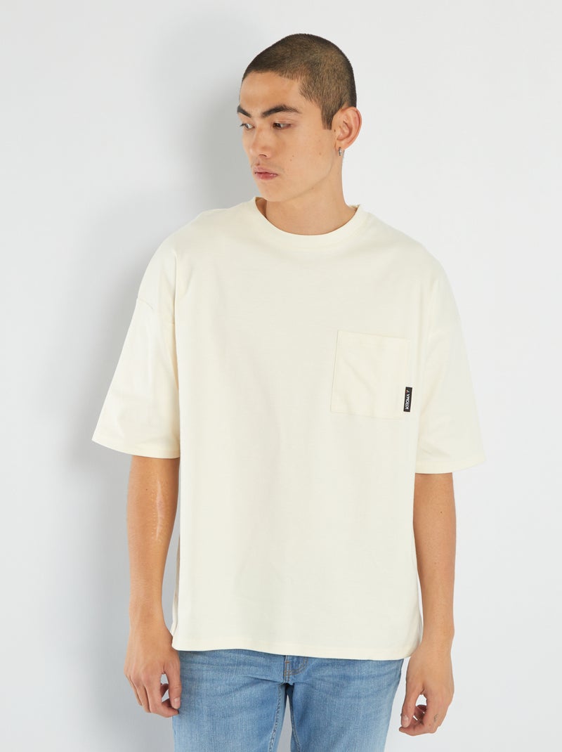 T-shirt avec poche poitrine Blanc - Kiabi