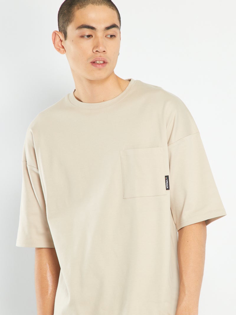 T-shirt avec poche poitrine Gris - Kiabi