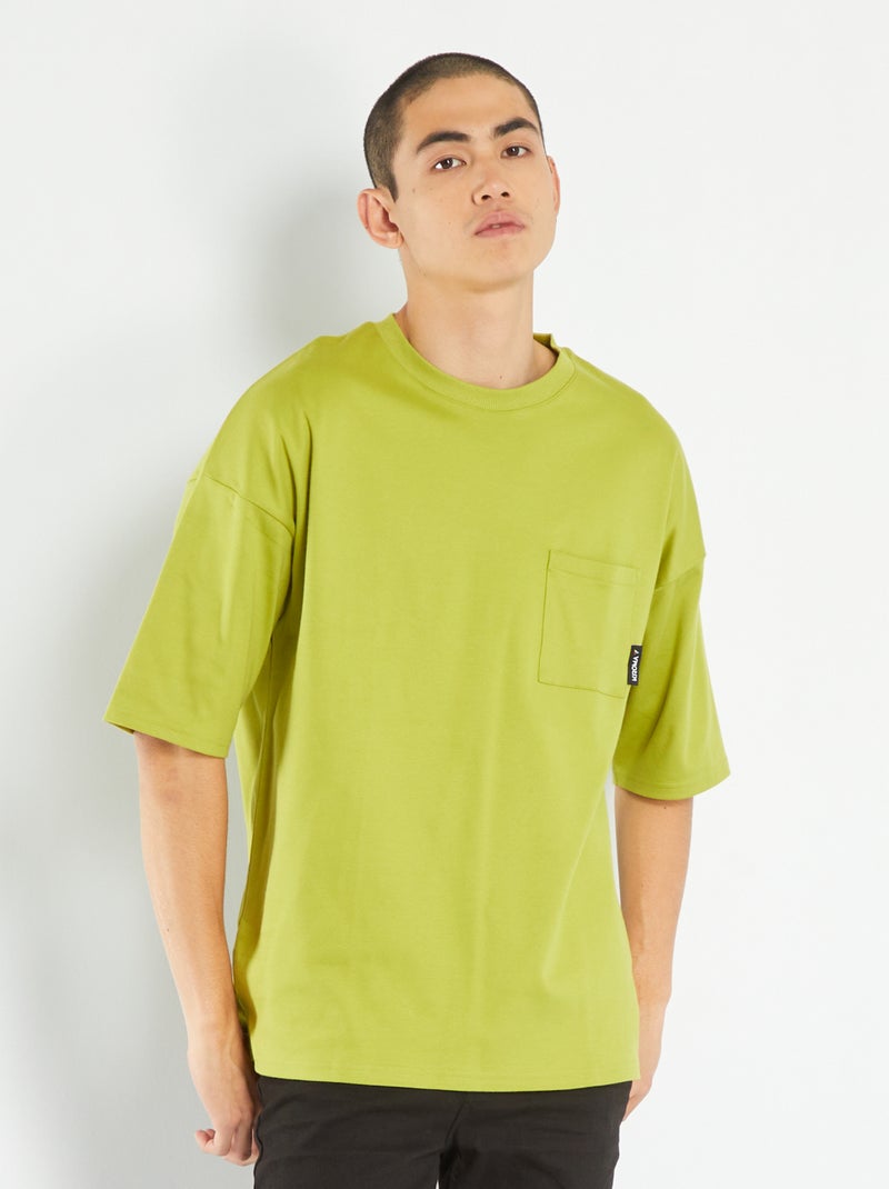 T-shirt avec poche poitrine Vert - Kiabi