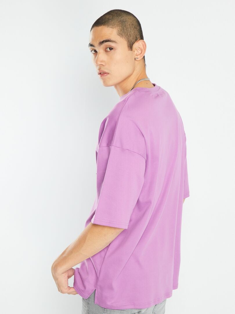 T-shirt avec poche poitrine Violet - Kiabi