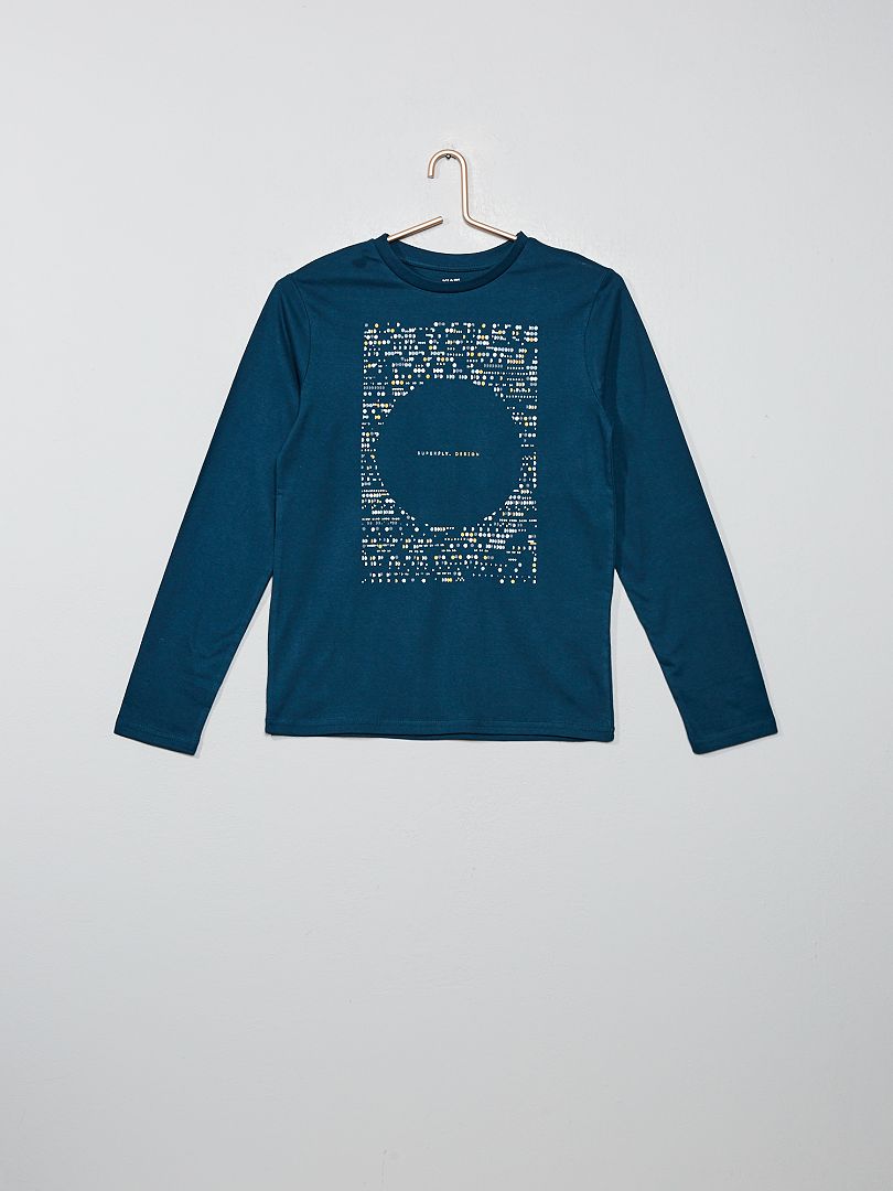 T-shirt avec print bleu - Kiabi