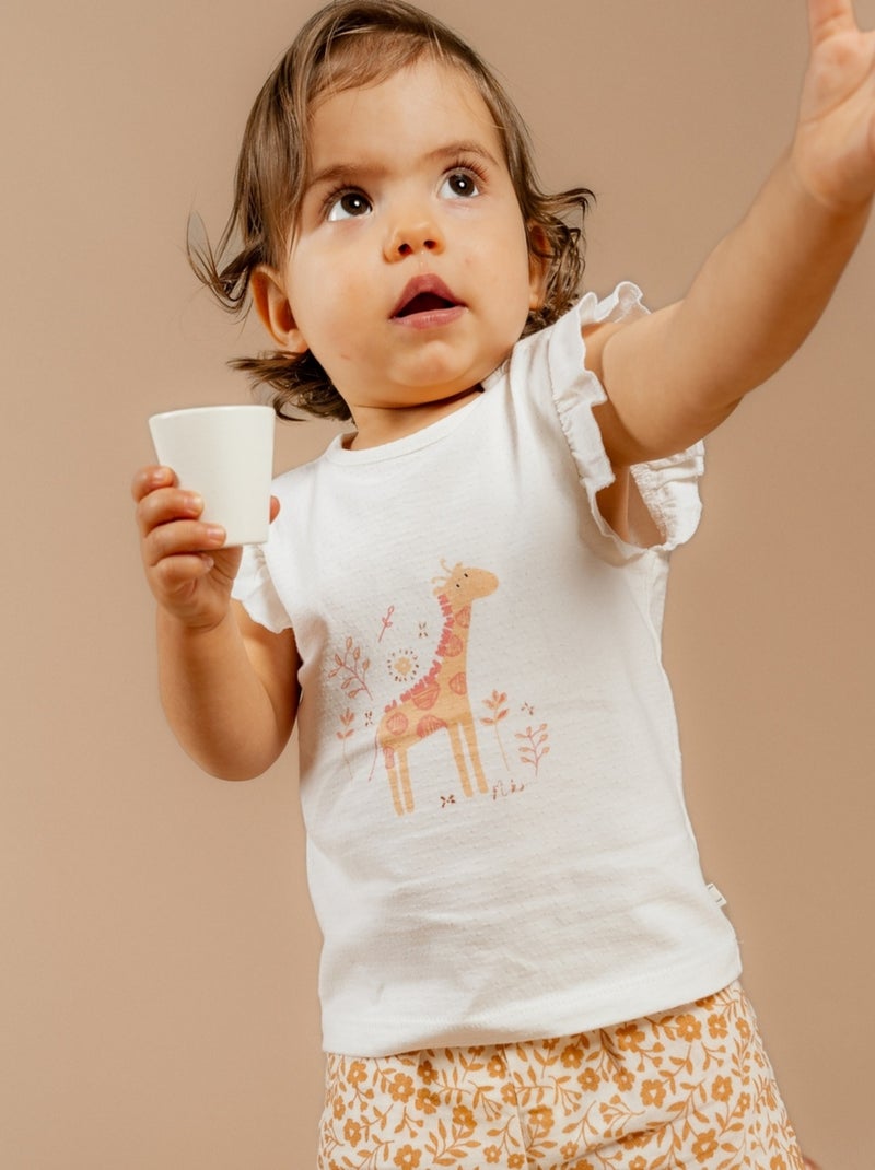 T-shirt avec short, Coton Noukie's Jaune - Kiabi