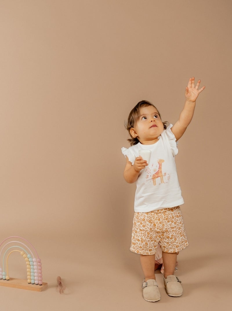 T-shirt avec short, Coton Noukie's Jaune - Kiabi