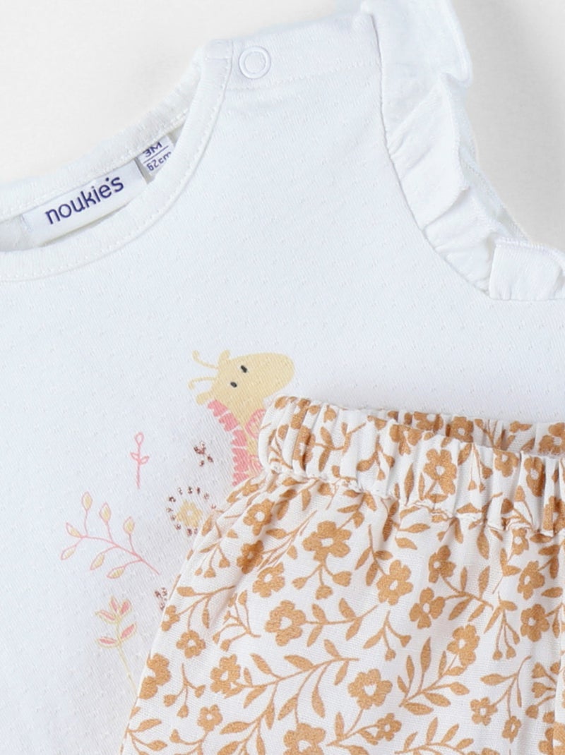 T-shirt avec short, Coton Noukie's Jaune - Kiabi