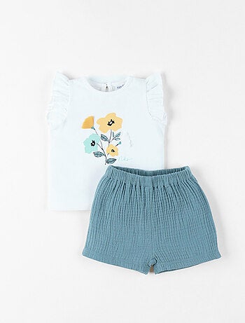 T-shirt avec short, Coton Noukie's