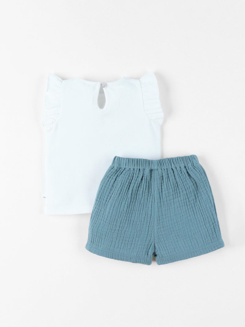 T-shirt avec short, Coton Noukie's Vert - Kiabi