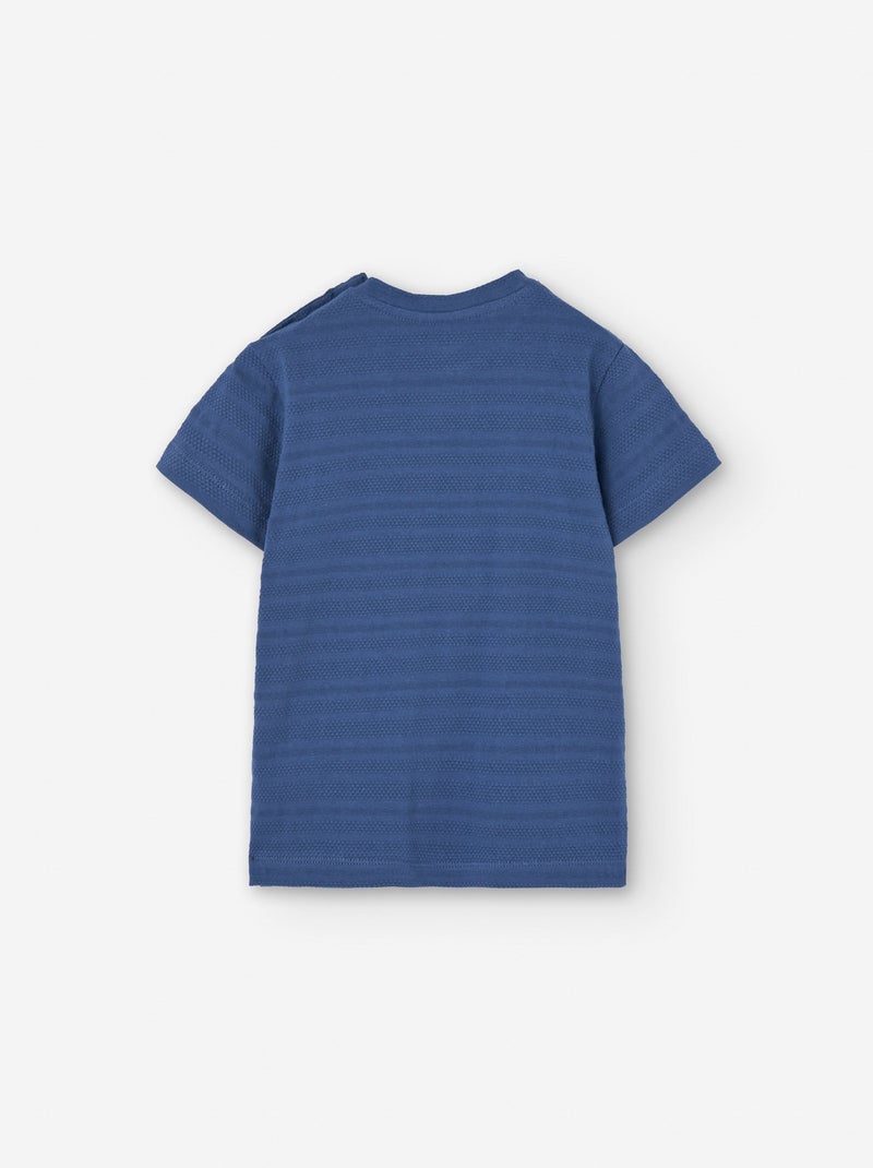 T-shirt avec Texture et Poche Bleu - Kiabi