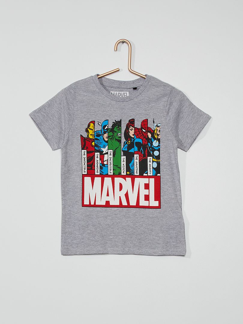 T-shirt 'Avengers' 'Marvel' gris chiné - Kiabi