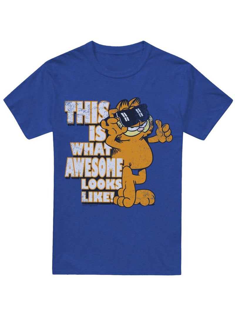T-shirt awesome - garfield Bleu roi - Kiabi