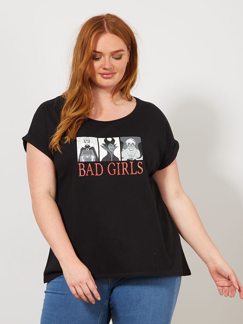 T-shirt 'Bad girls' noir méchante - Kiabi