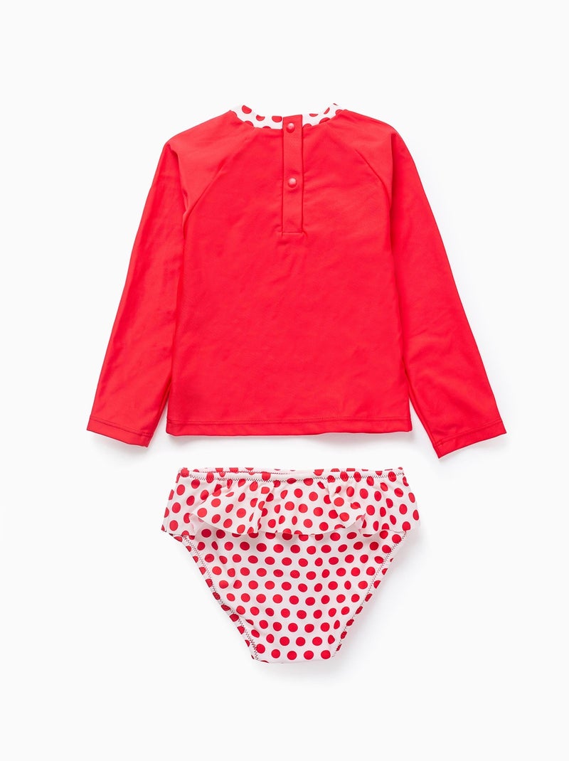 T-shirt + Bas de Bikini UPF80 Rouge - Kiabi