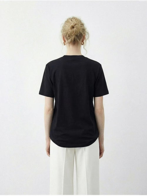 T-shirt basic à col rond avec détail accessoire lucci - Kiabi