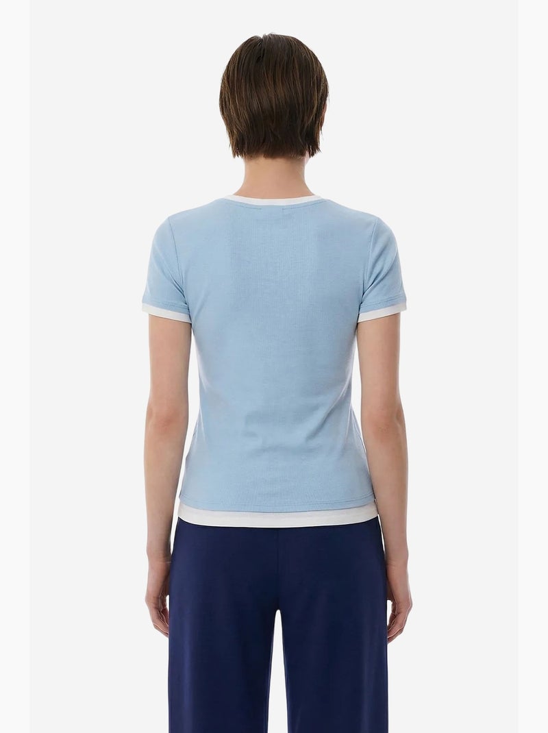 T-shirt basic layer femme penti Bleu ciel - Kiabi