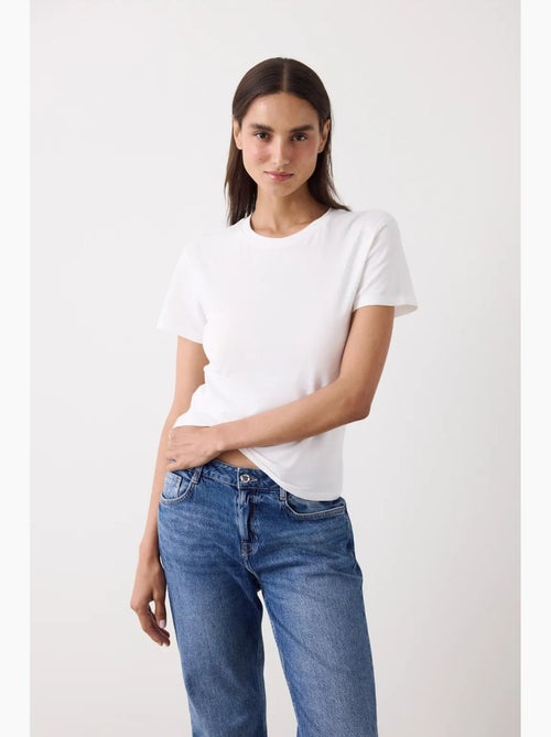 T-shirt basic slim fit à manches courtes penti - Kiabi T-shirt basic slim fit à manches courtes penti - Kiabi