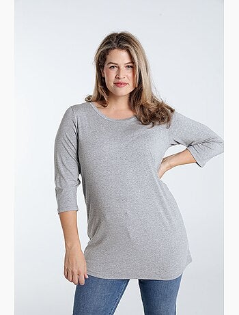 T-shirt basic uni en viscose PAPRIKA