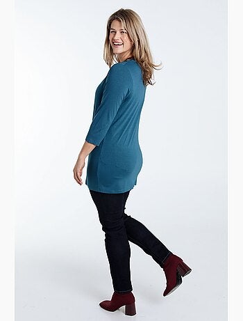 T-shirt basic uni en viscose PAPRIKA