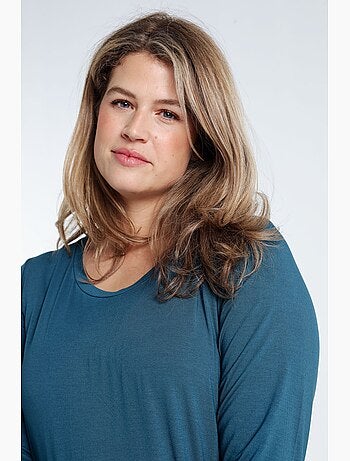T-shirt basic uni en viscose PAPRIKA