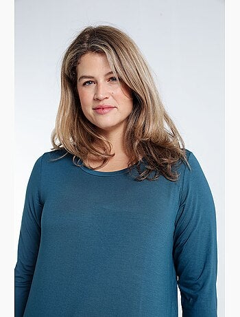 T-shirt basic uni en viscose PAPRIKA