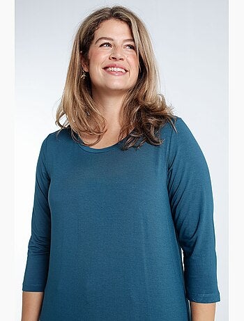 T-shirt basic uni en viscose PAPRIKA