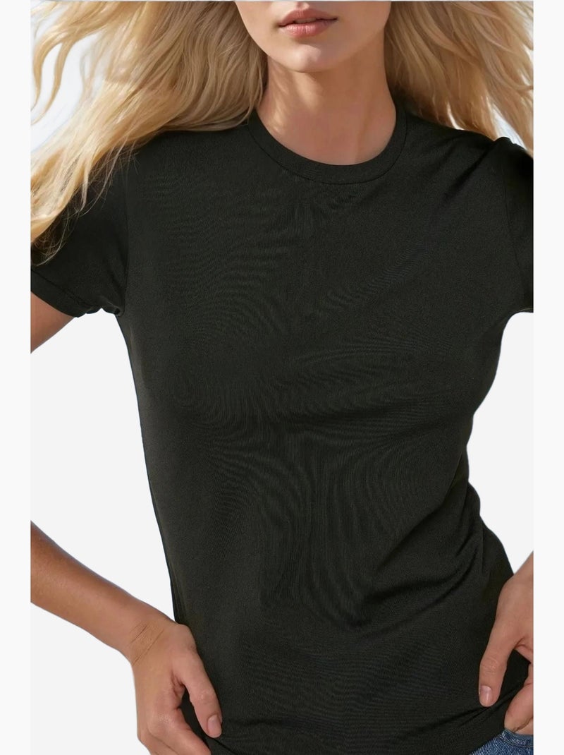 T-shirt basique à col rond hiccup Noir - Kiabi
