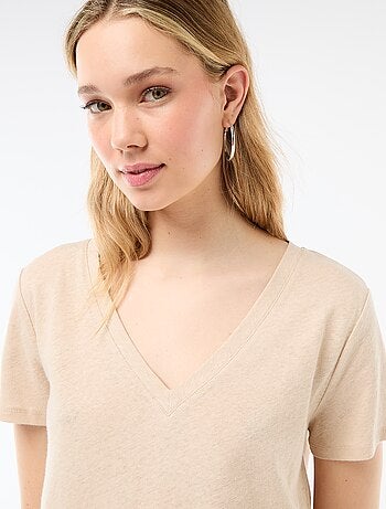 T-shirt basique à manches courtes col V