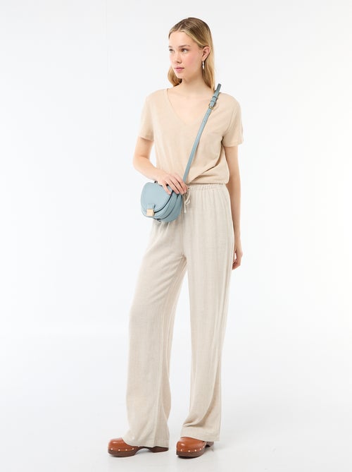 T-shirt basique à manches courtes col V - Kiabi