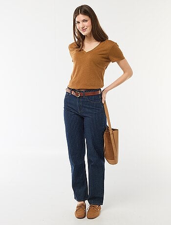 T-shirt basique à manches courtes col V