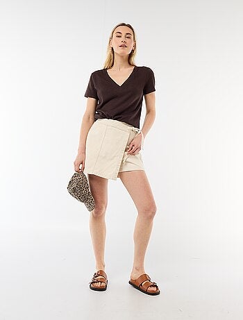 T-shirt basique à manches courtes col V