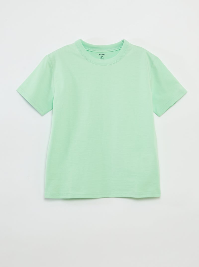 T-shirt Basique Fille 6-7 Ans - Coton Vert à Col Rond Avec Impression étoile - Prèporté TBÉ