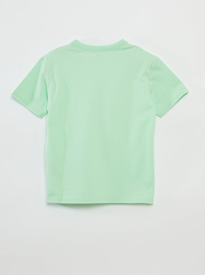 T-shirt basique à manches courtes et col rond vert - Kiabi
