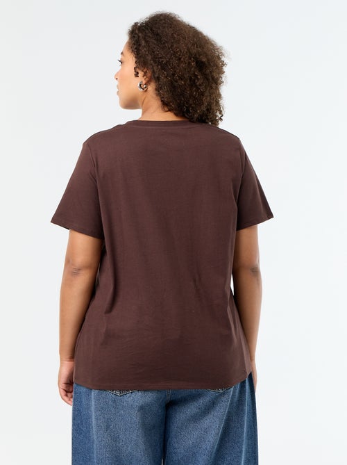 T-shirt basique à manches courtes et col V - Kiabi