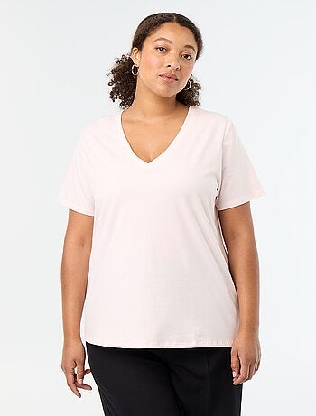 T-shirt basique à manches courtes et col V
