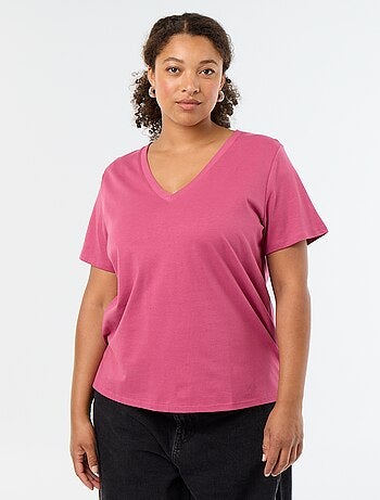 T-shirt basique à manches courtes et col V