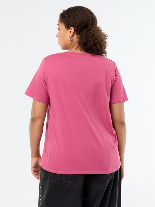 T-shirt basique à manches courtes et col V - Kiabi