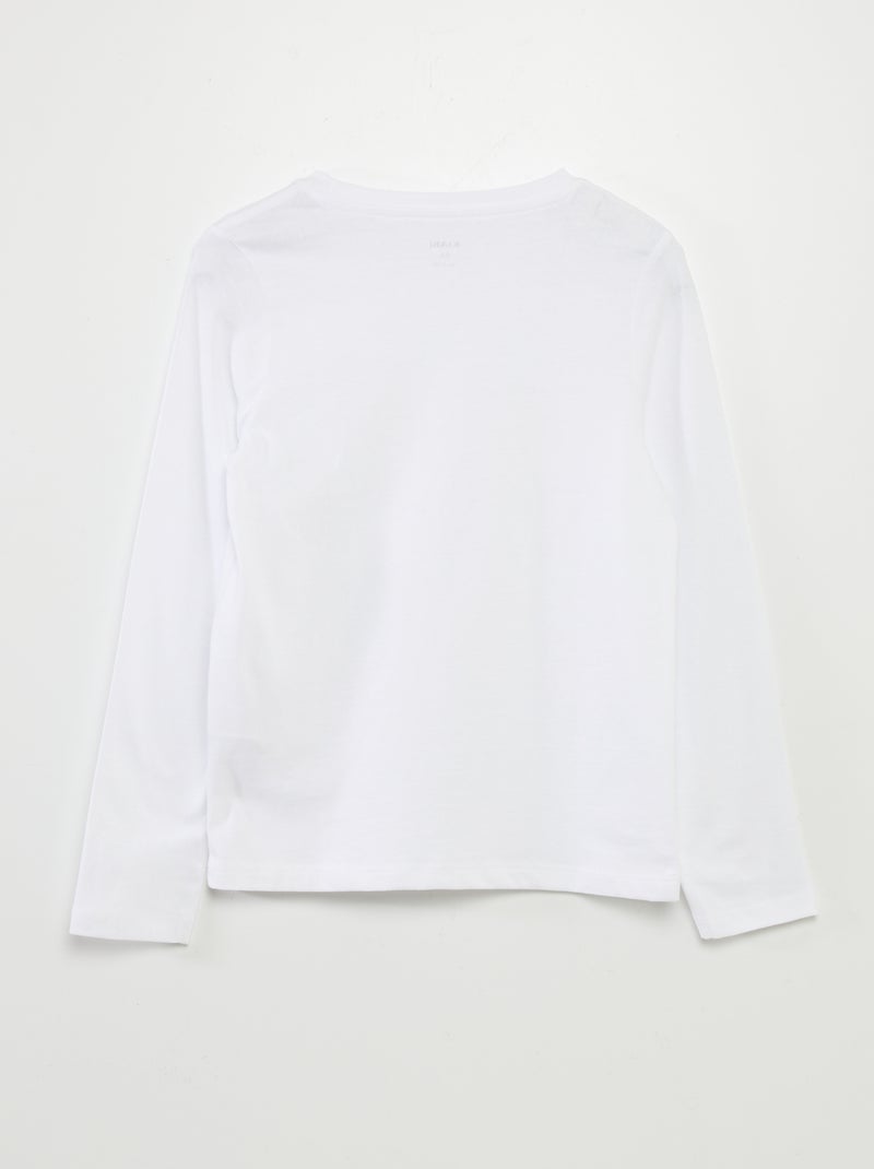T-shirt basique à manches longues Blanc - Kiabi