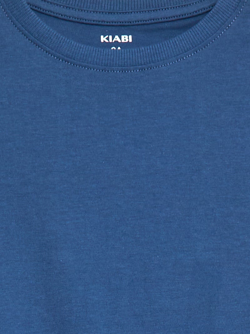 T-shirt basique à manches longues Bleu - Kiabi