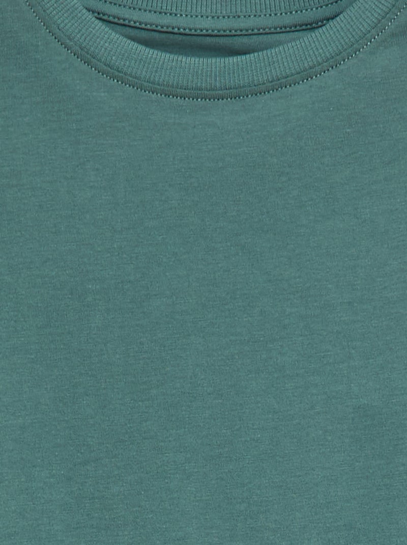 T-shirt basique à manches longues Vert - Kiabi