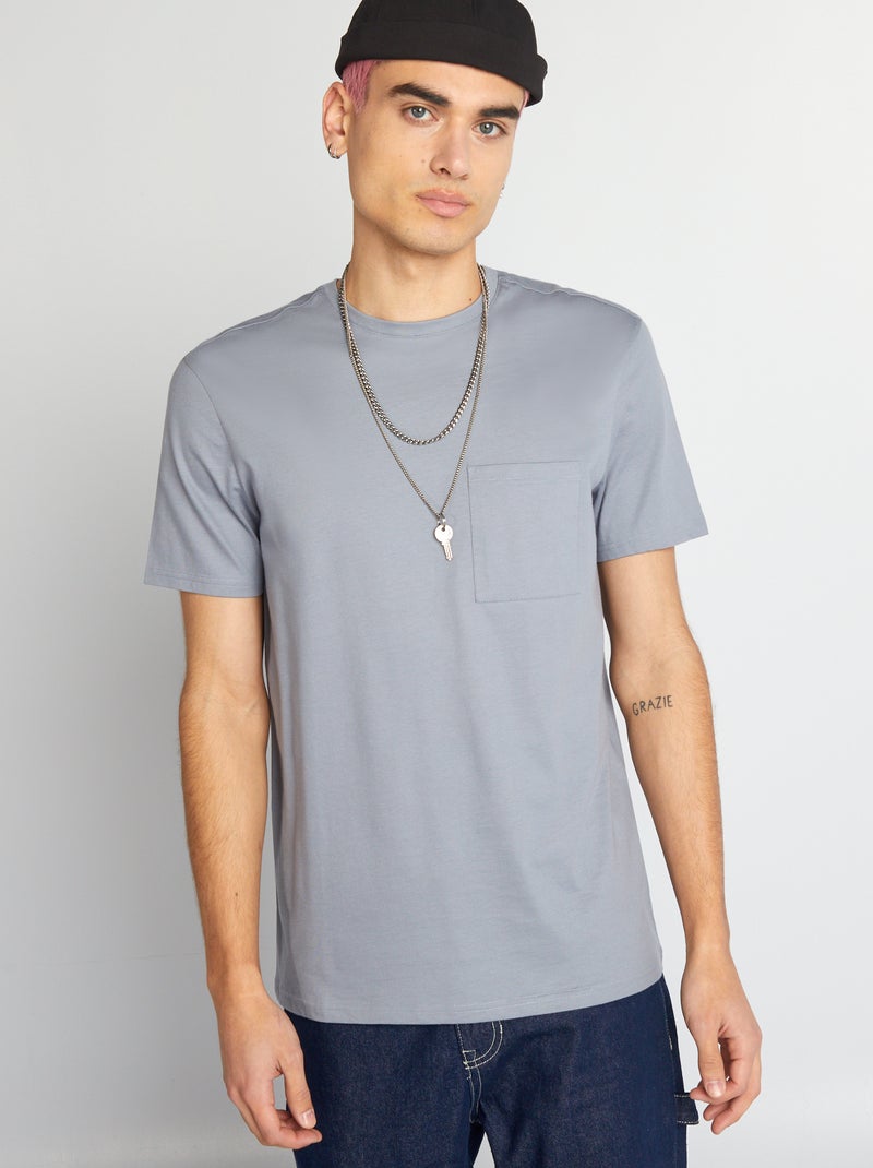 T-shirt basique Bleu - Kiabi