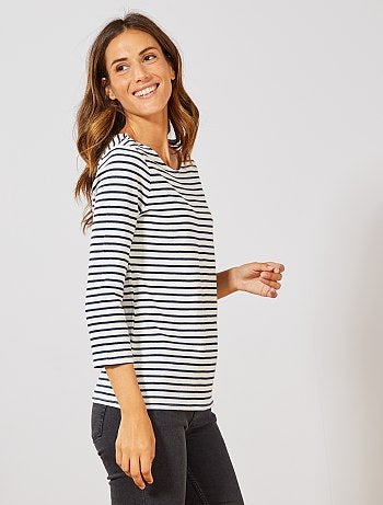 T-shirt basique col bateau