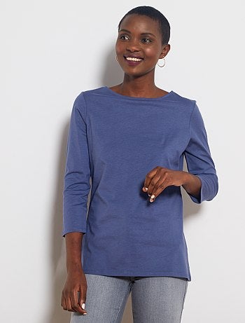 T-shirt basique col bateau