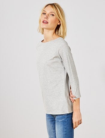 T-shirt basique col bateau