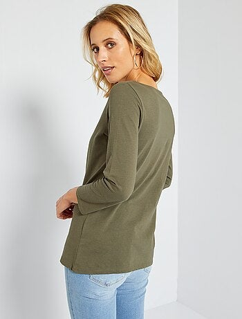 T-shirt basique col bateau - Kiabi