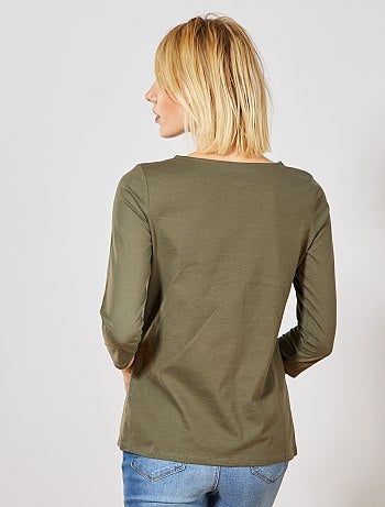 T-shirt basique col bateau - Kiabi