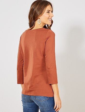 T-shirt basique col bateau - Kiabi