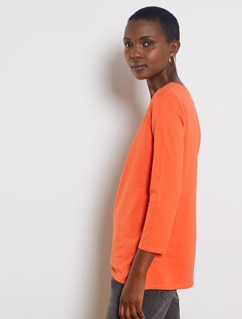 T-shirt basique col bateau - Kiabi