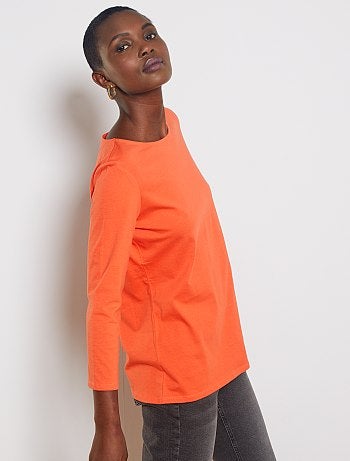 T-shirt basique col bateau - Kiabi