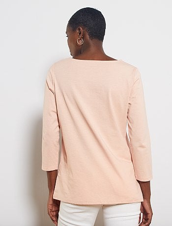 T-shirt basique col bateau - Kiabi