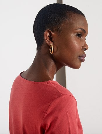 T-shirt basique col bateau - Kiabi